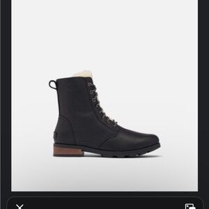 Sorel Black Lace Up Boots with Tan Sole (NWT)